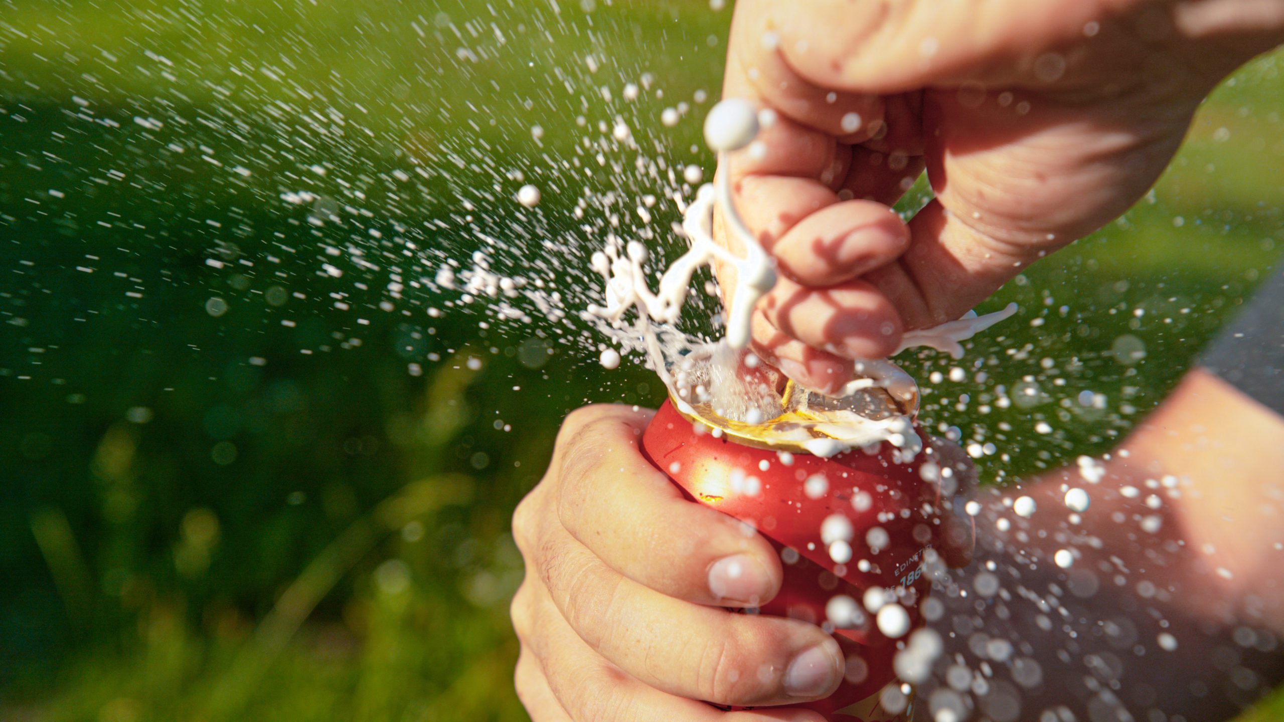 Opening a fresh beer on a summer day