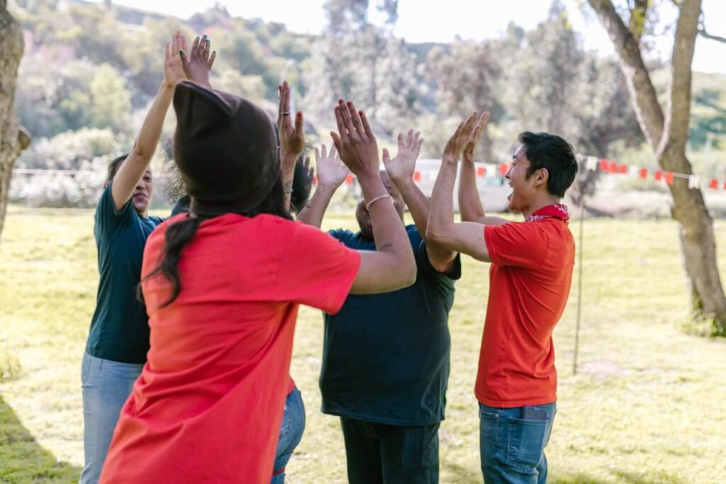Outdoors team building activity