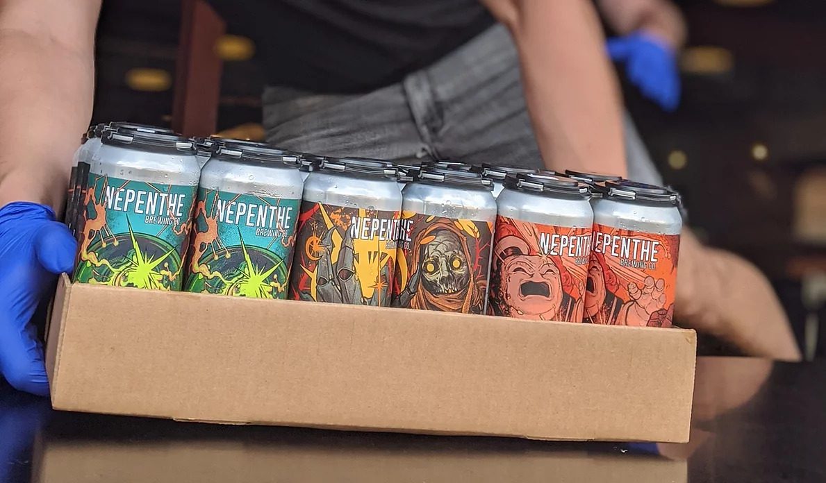 Nepenthe Brewing beer cans with crazy label art
