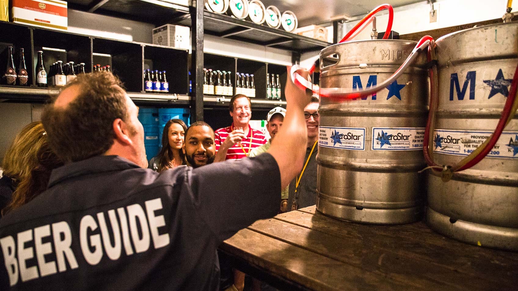 City Brew Tours beer guide leading a behind-the-scenes tour