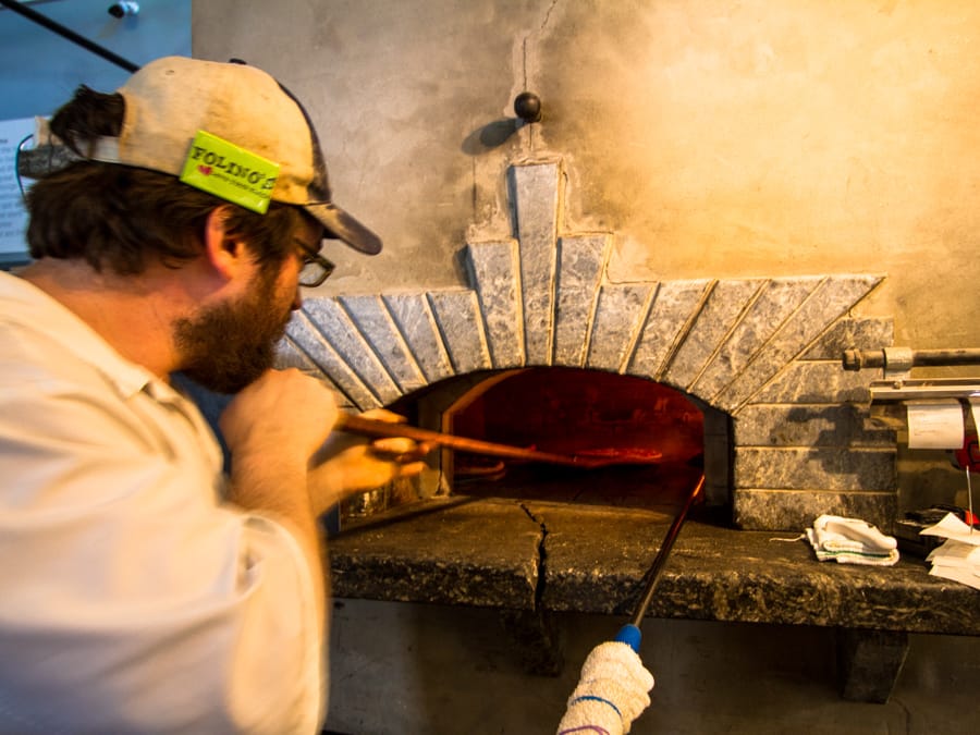 Folino's wood burning pizza oven