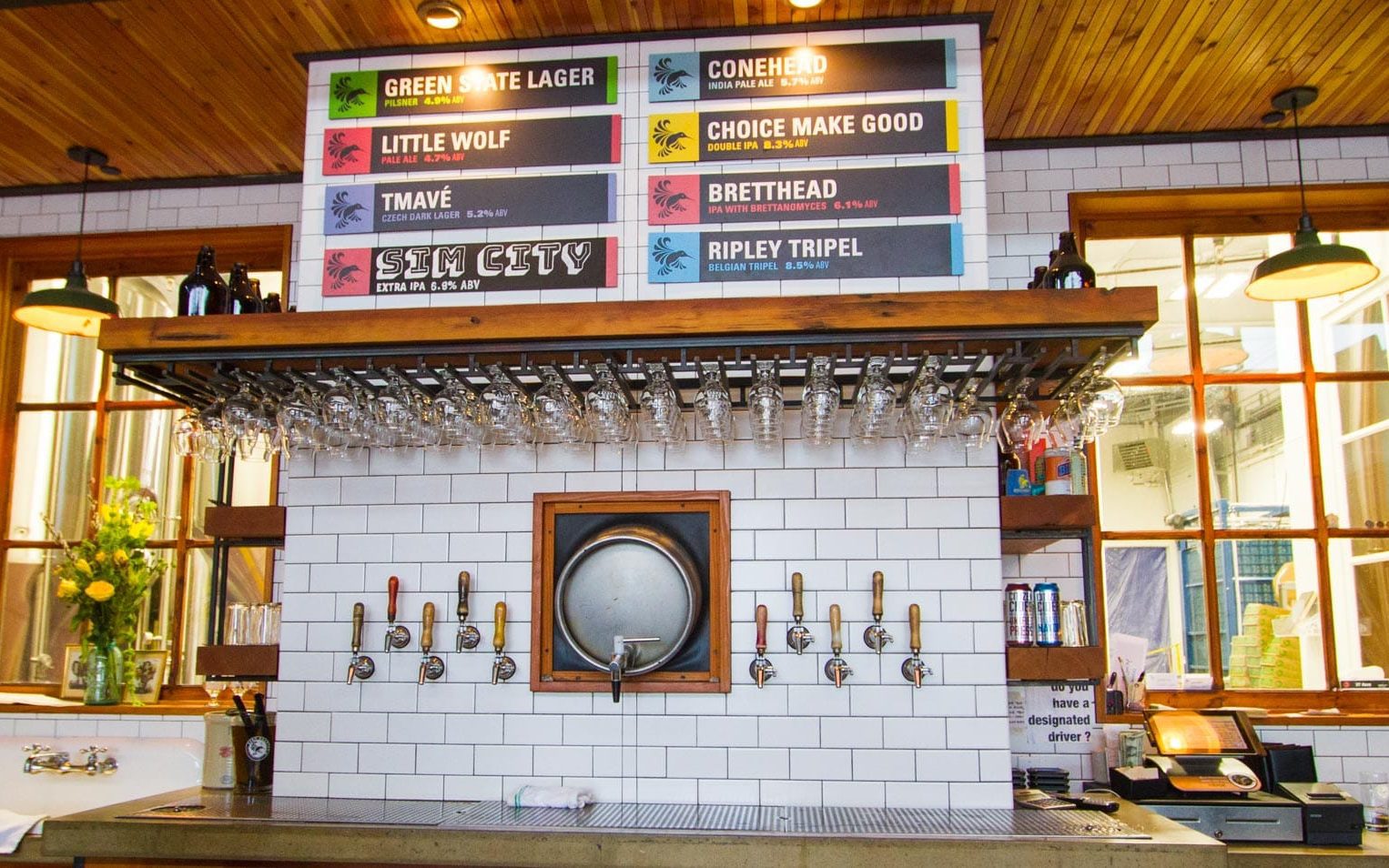 Zero Gravity Brewing's bar and taps