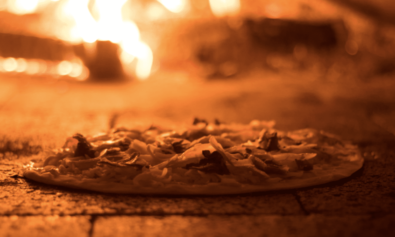 Wood-fired pizza at Barnyard Wood Crafted Pizza in Vermont